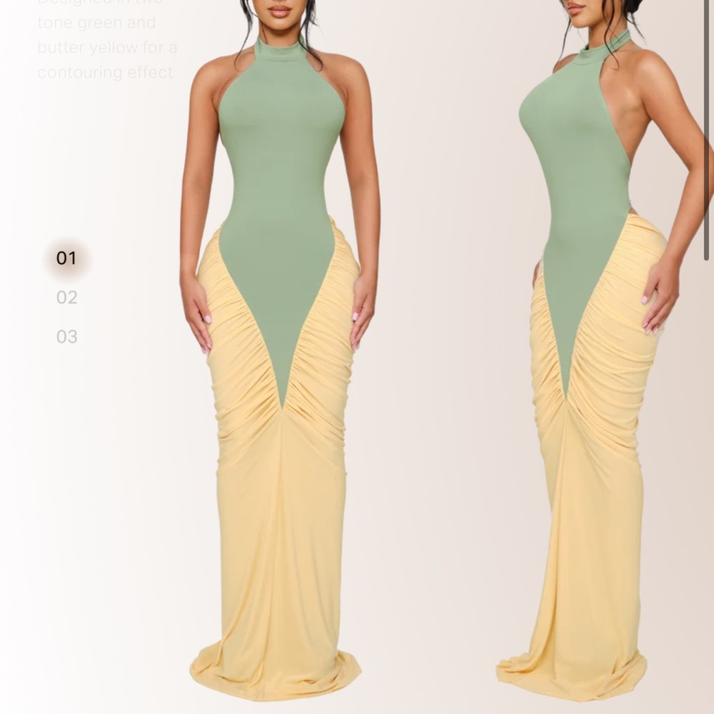 COUCOO Ora Maxi Dress in Serpent Cream